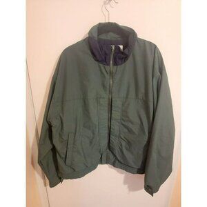 Champion Jacket Mens Size Large Green Full Zip Fall Windbreaker Raincoat Preppy